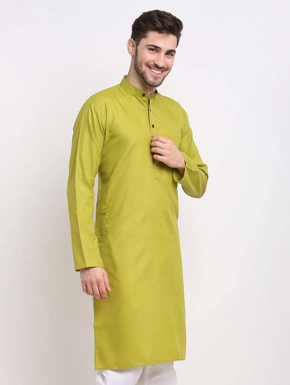green solid long kurta - 19453427 -  Standard Image - 1