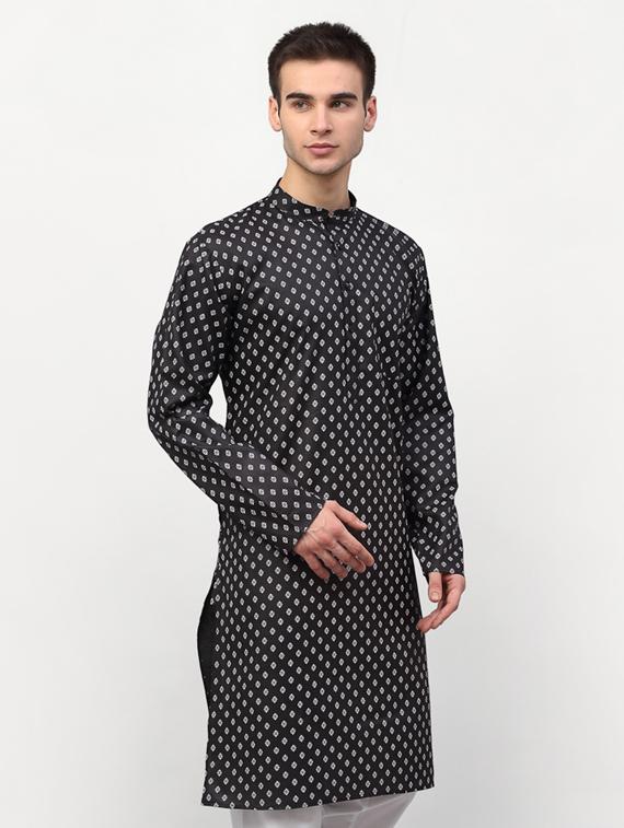 black printed long kurta - 19453440 - Standard Image - 1