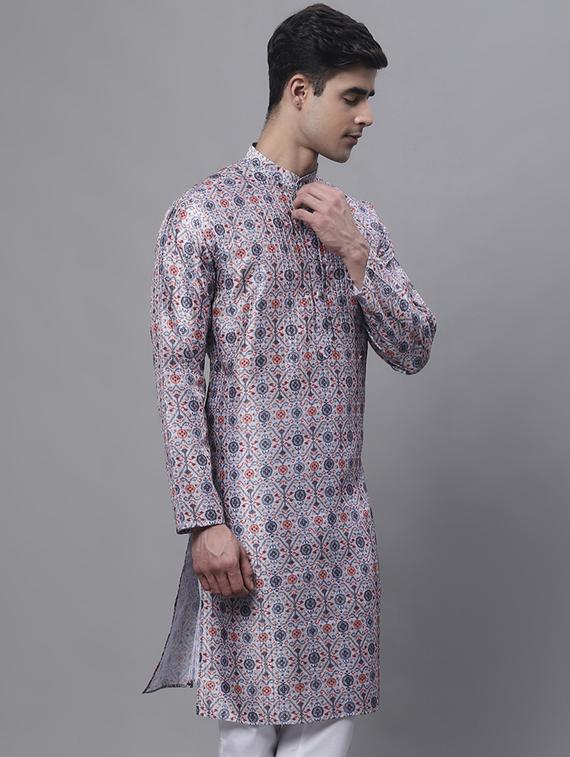 men printed long kurta - 19453445 -  Standard Image - 1