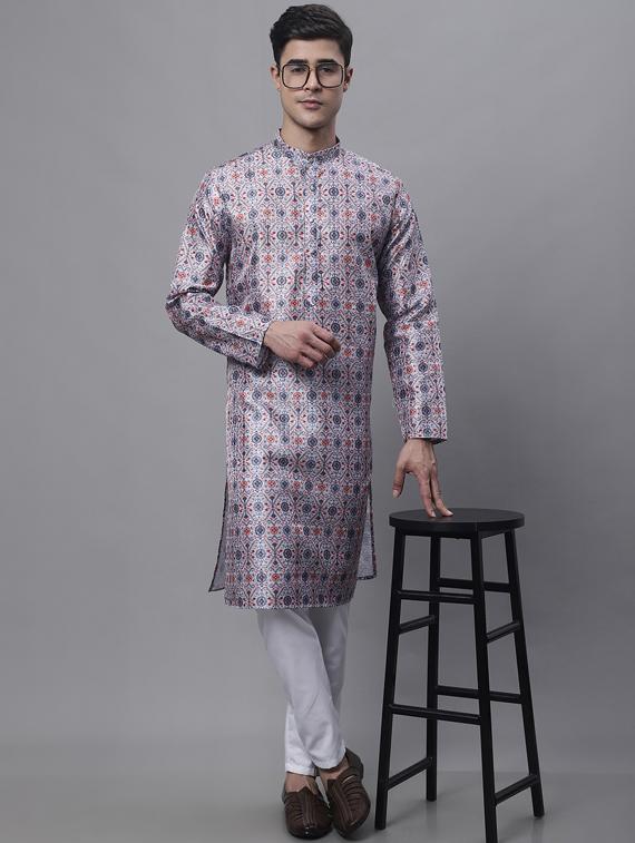men printed long kurta - 19453445 - Standard Image - 4