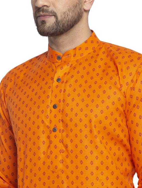 orange printed long kurta - 19453451 - Standard Image - 4