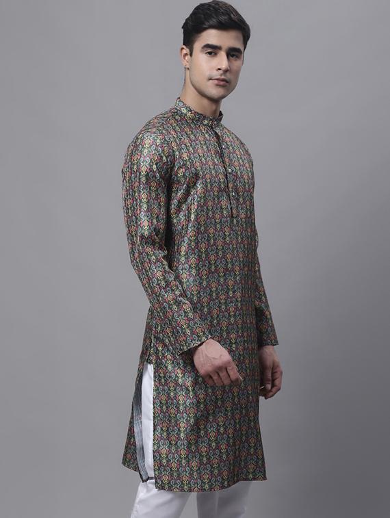 green printed long kurta - 19453452 -  Standard Image - 1