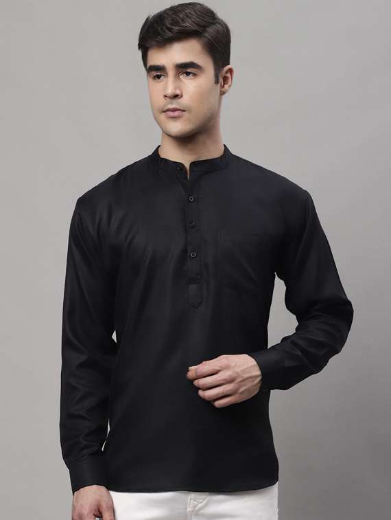 black solid short kurta