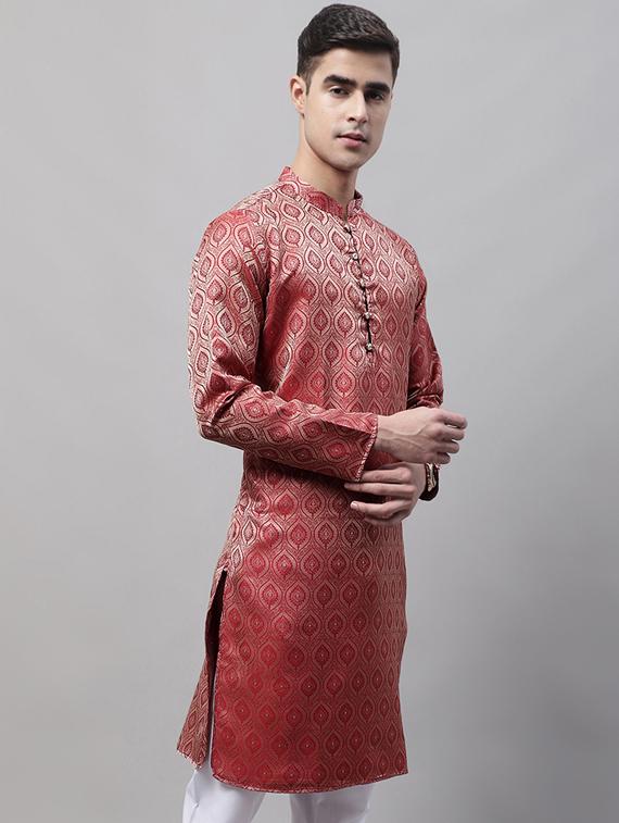 red self design long kurta - 19453498 - Standard Image - 1