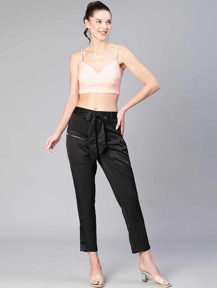 solid black flat front trouser - 19453911 - Standard Image - 4
