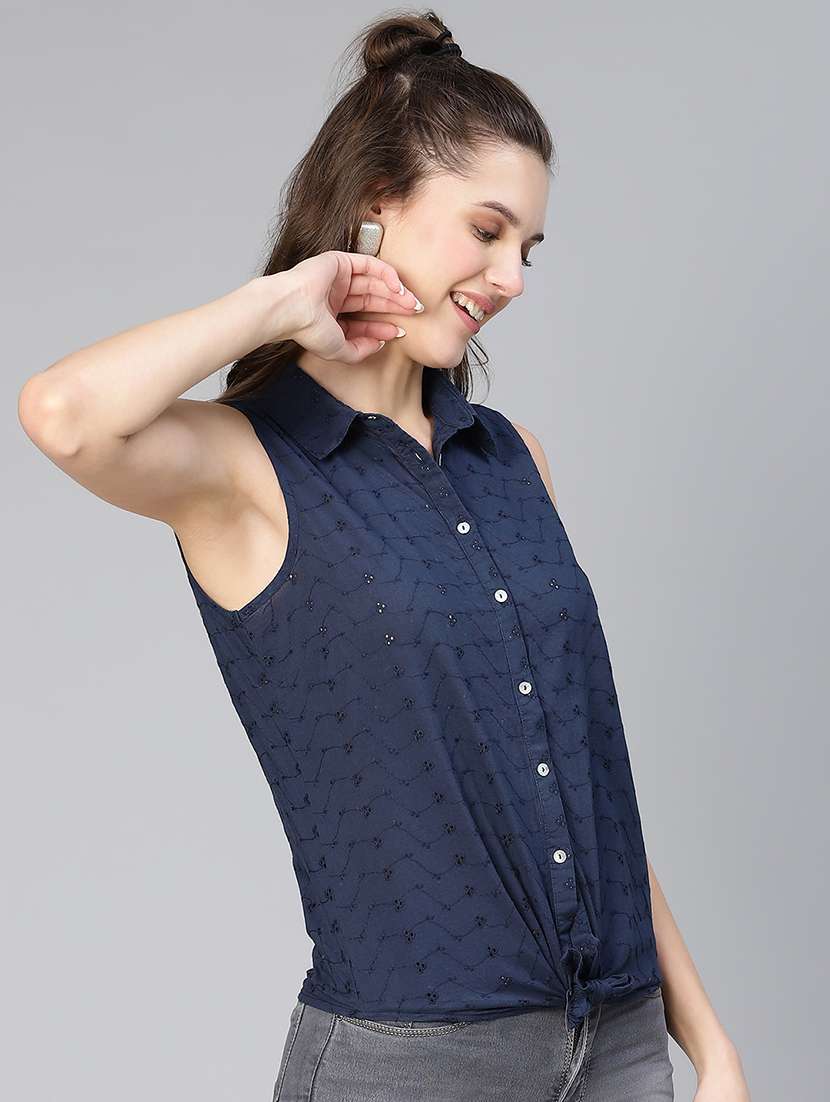 blue solid shirt - 19454573 - Standard Image - 1