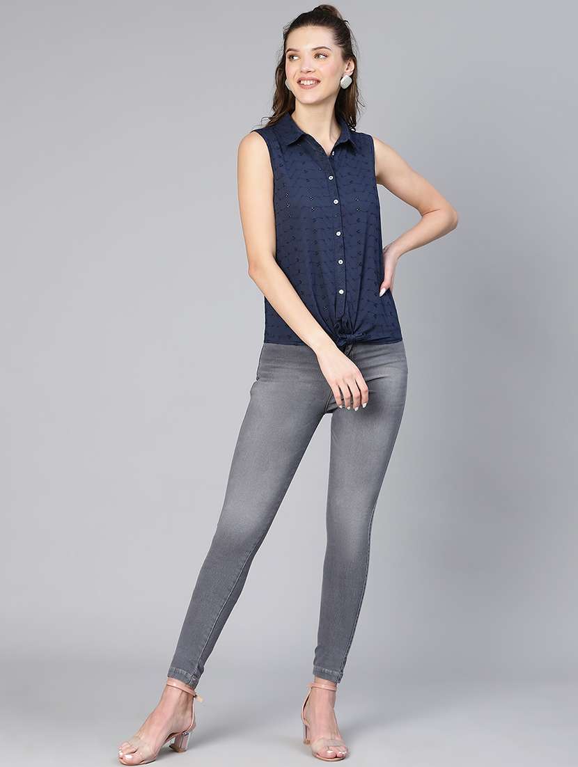 blue solid shirt - 19454573 - Standard Image - 4