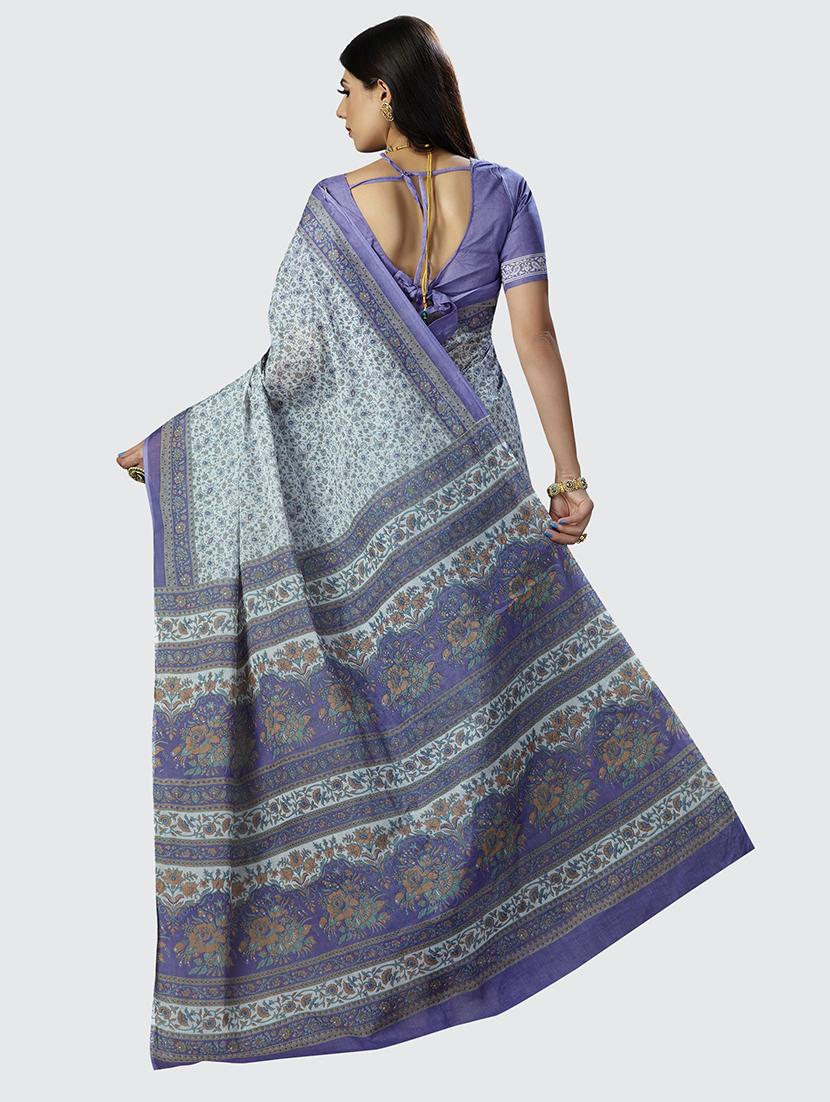 self design florals printed saree with blouse - 19462002 - Standard Image - 1