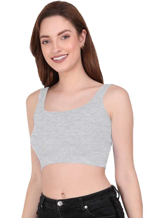 women's crop round neck top - 19466684 - Standard Image - 1