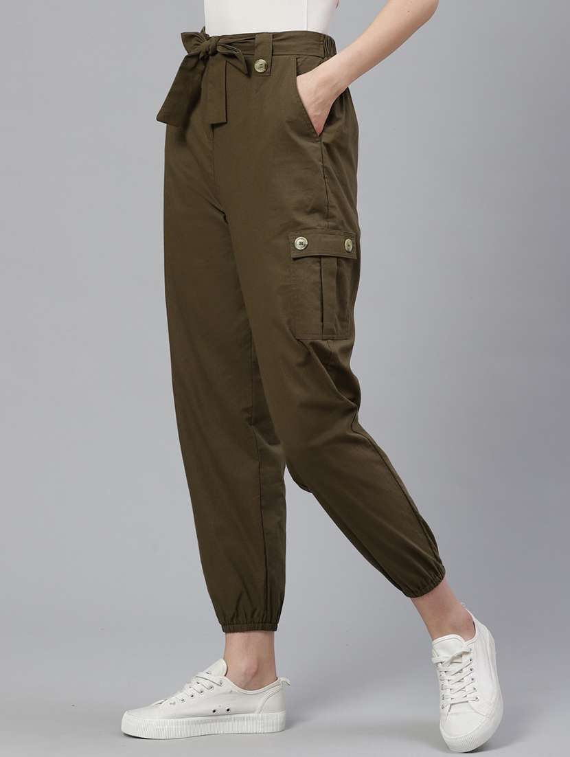 mid rise solid joggers - 19466717 -  Standard Image - 1