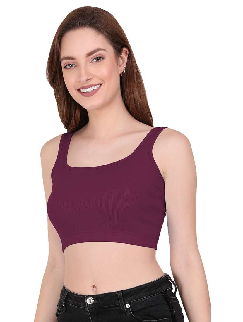 purple cotton blend regular bra - 19467254 -  Standard Image - 1
