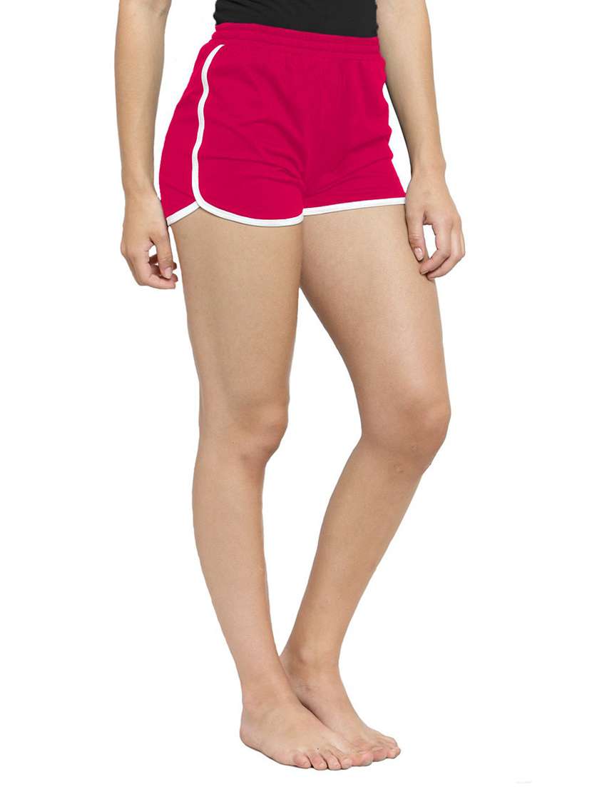 pink cotton blend regular shorts - 19468438 -  Standard Image - 1