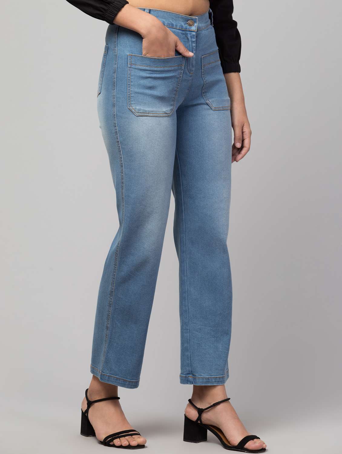 women solid high rise jeggings - 19471070 -  Standard Image - 1