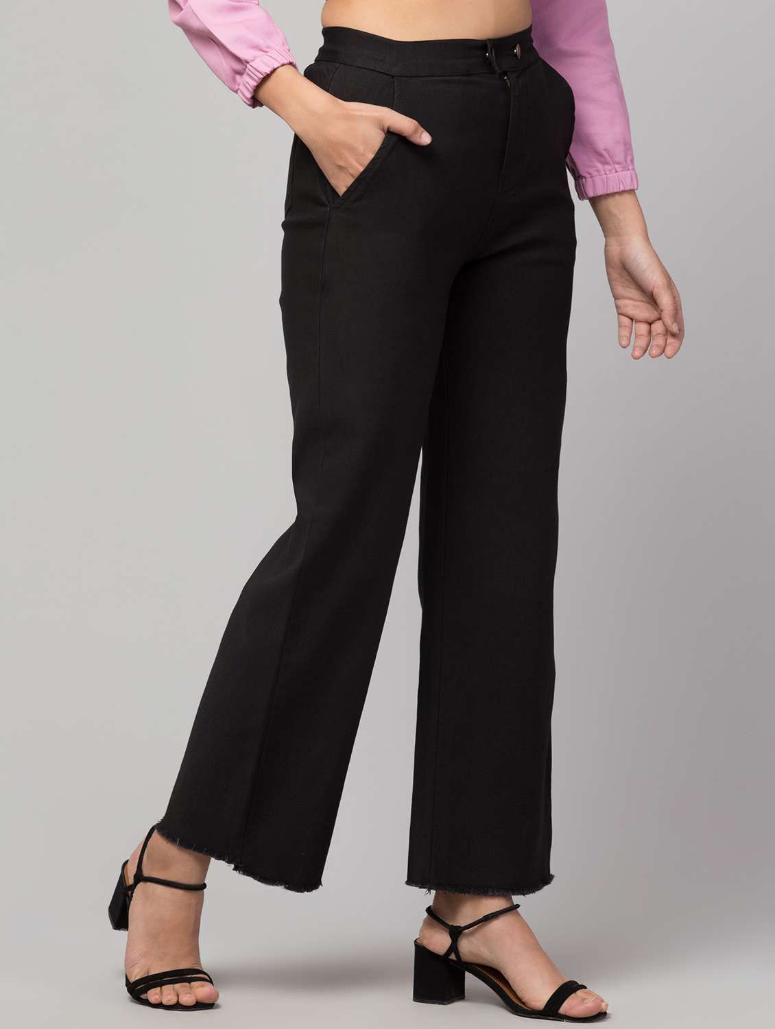 women high rise solid jeans - 19471077 -  Standard Image - 1