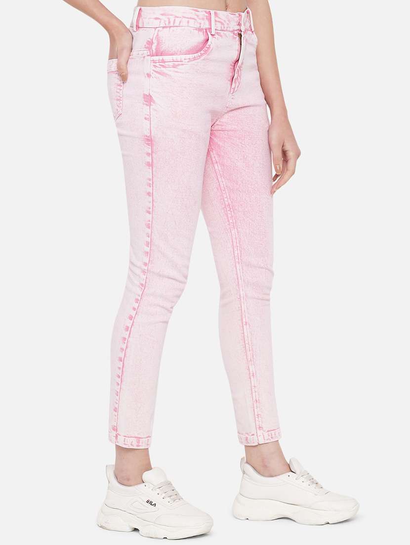 women high rise solid jeans - 19471090 -  Standard Image - 1