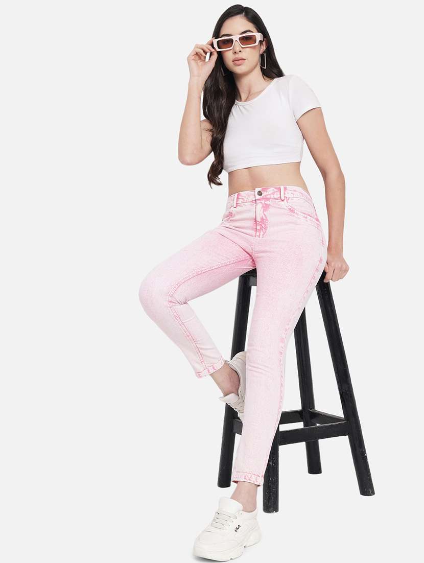 women high rise solid jeans - 19471090 -  Standard Image - 4