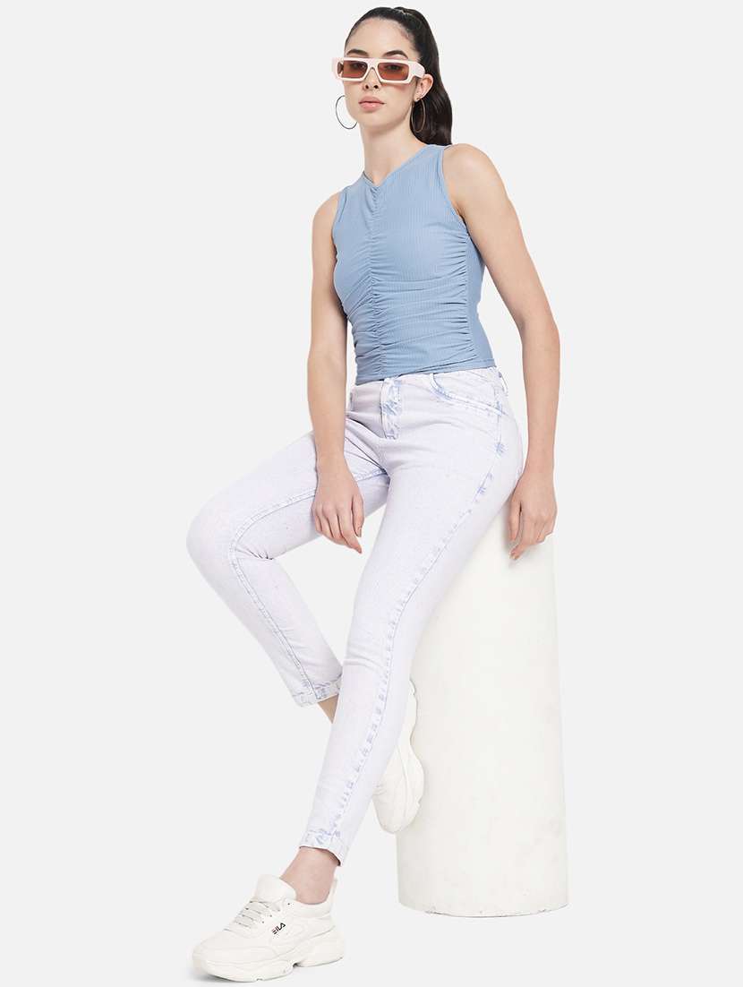women high rise solid jeans - 19471091 -  Standard Image - 4