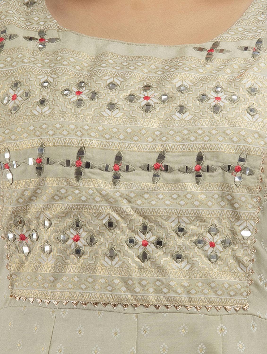 cream rayon flared kurta - 19471417 - Standard Image - 6