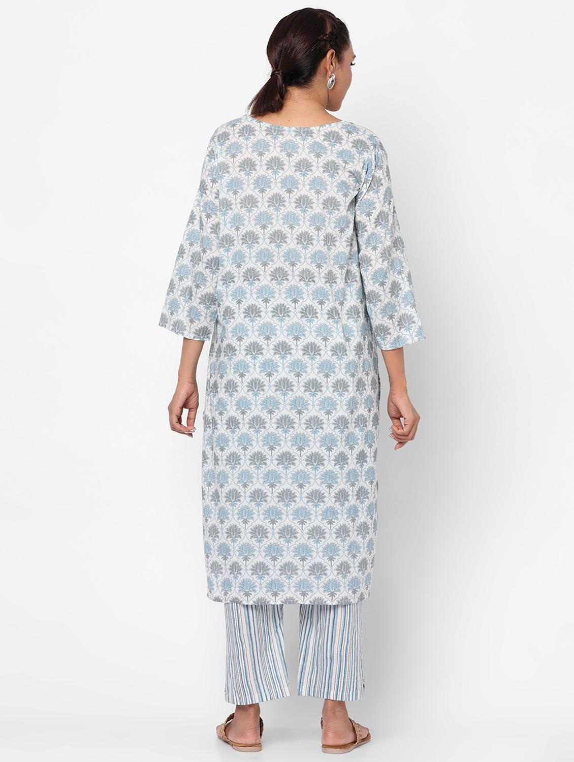 grey cotton kurta pant  set - 19471585 -  Standard Image - 1