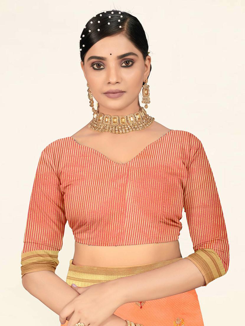 embellished woven saree with blouse - 19471855 - Standard Image - 4