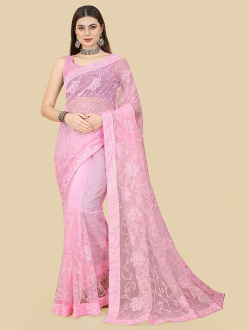 women's embroidered saree with blouse - 19471941 - Standard Image - 0