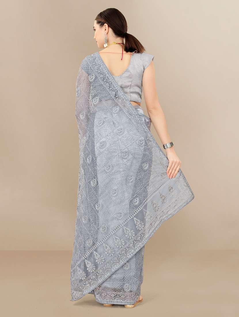 women's embroidered saree with blouse - 19471946 -  Standard Image - 1