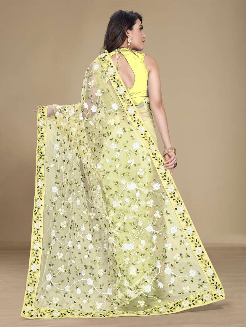 women's embroidered saree with blouse - 19471985 - Standard Image - 1