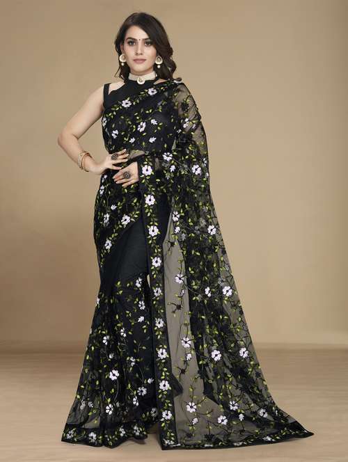 women's embroidered saree with blouse - 19471988 -  Standard Image - 0