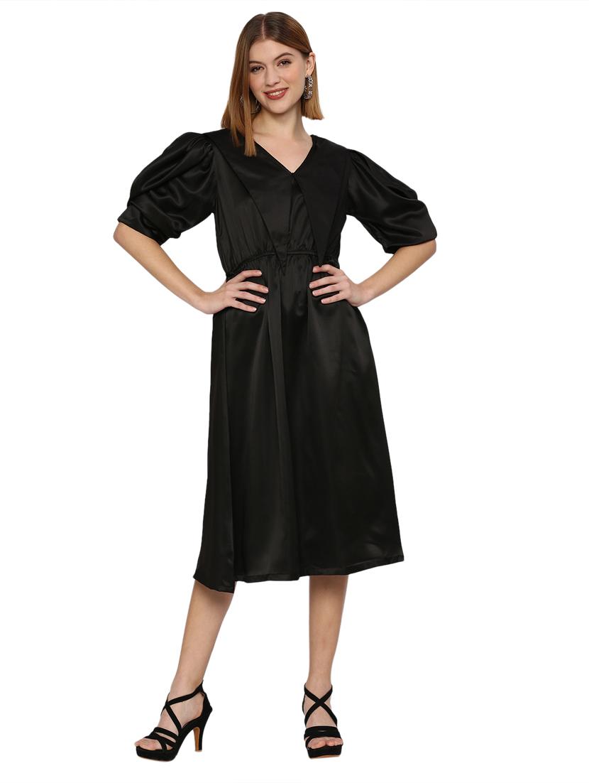 women's fit & flare solid dress - 19472118 -  Zoom Image - 0