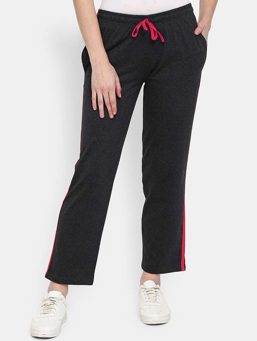 mid rise solid track pant