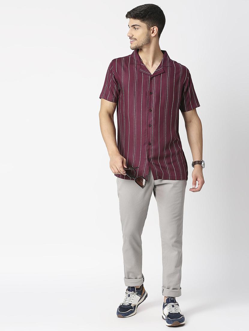 purple rayon casual shirt - 19472776 - Standard Image - 4