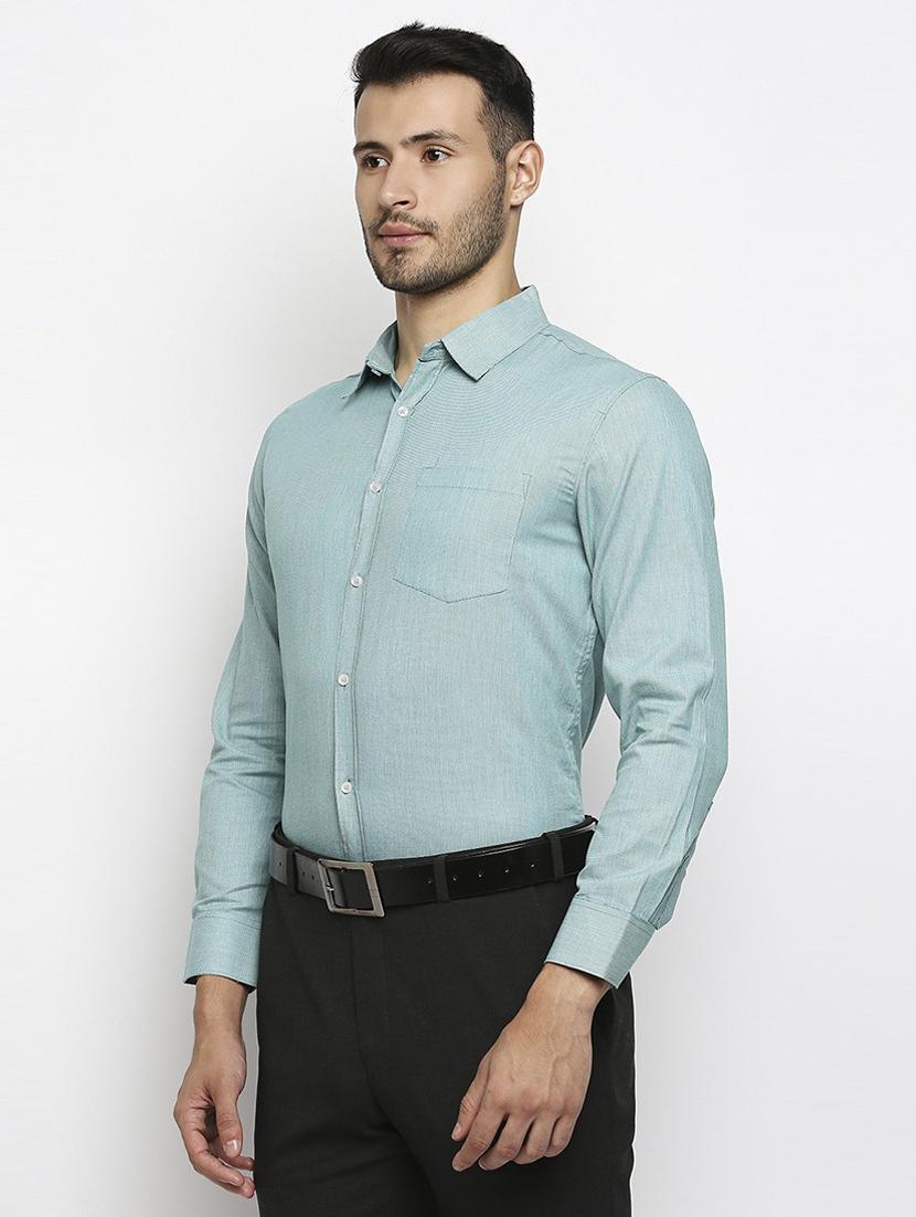 green solid casual shirt - 19472876 -  Standard Image - 1