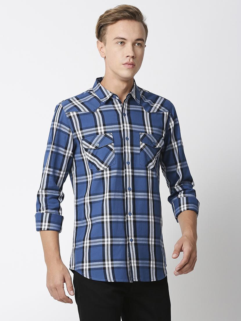mens checks casual shirt - 19472985 - Standard Image - 1