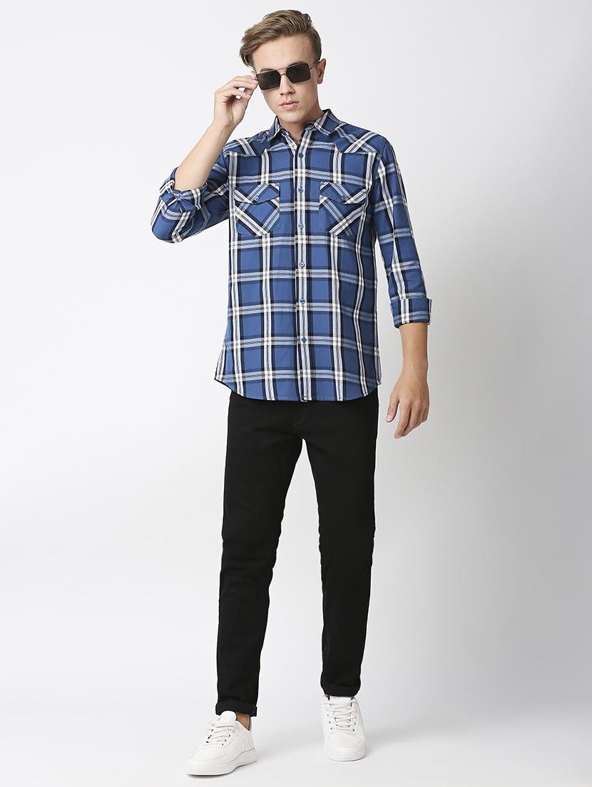 mens checks casual shirt - 19472985 - Standard Image - 4