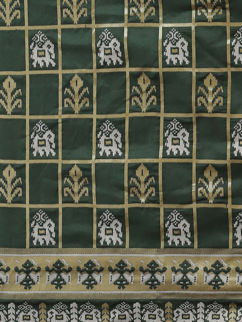 women's self design dark green colored saree with blouse - 19473216 -  Standard Image - 4