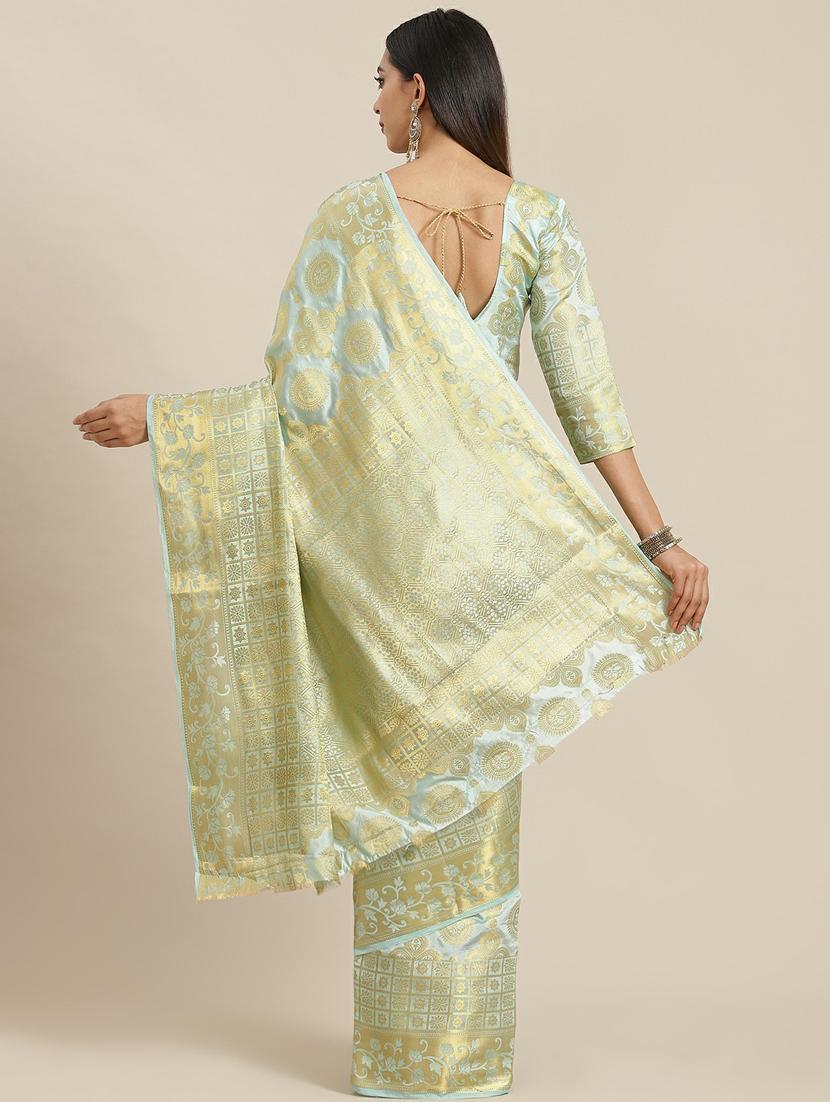 light blue woven saree with blouse - 19473223 -  Standard Image - 1