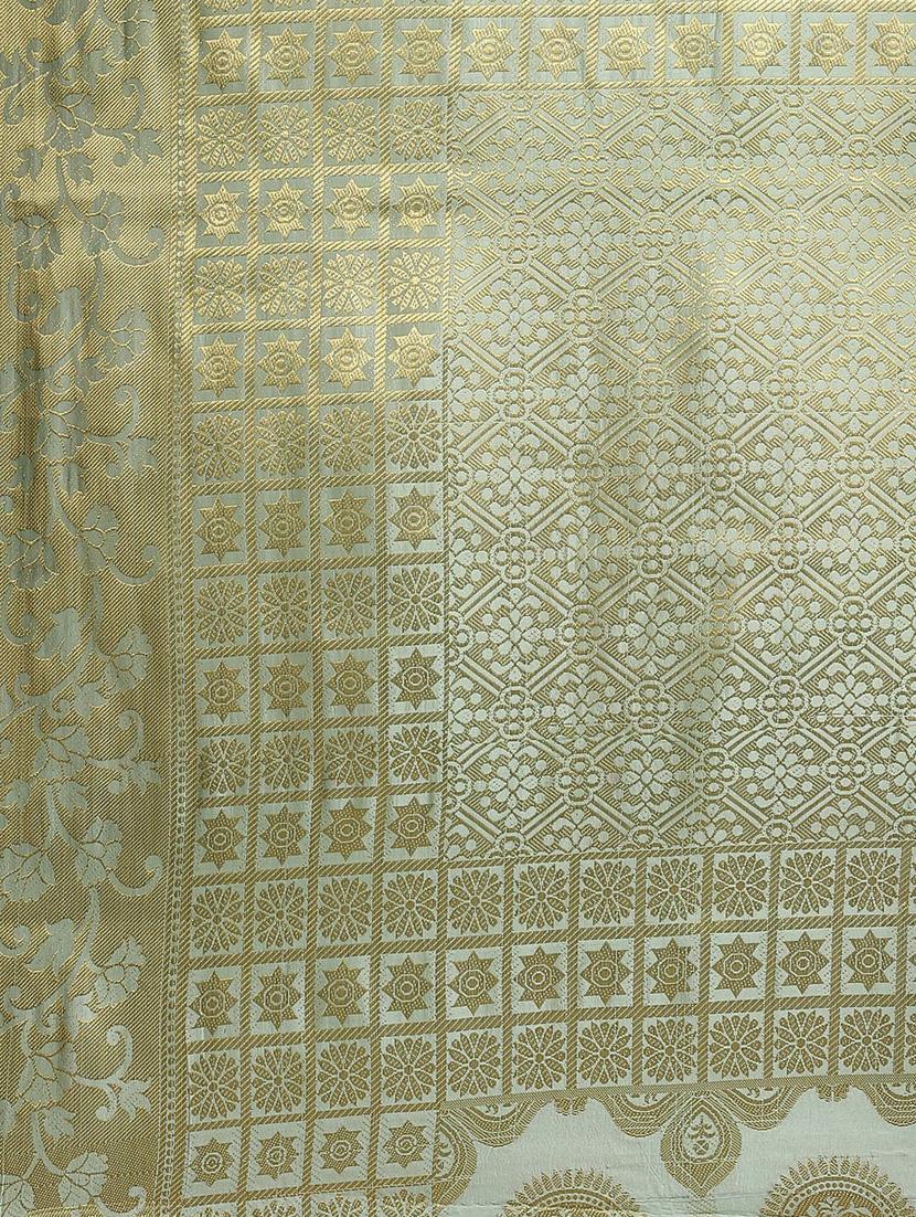 light blue woven saree with blouse - 19473223 - Standard Image - 4