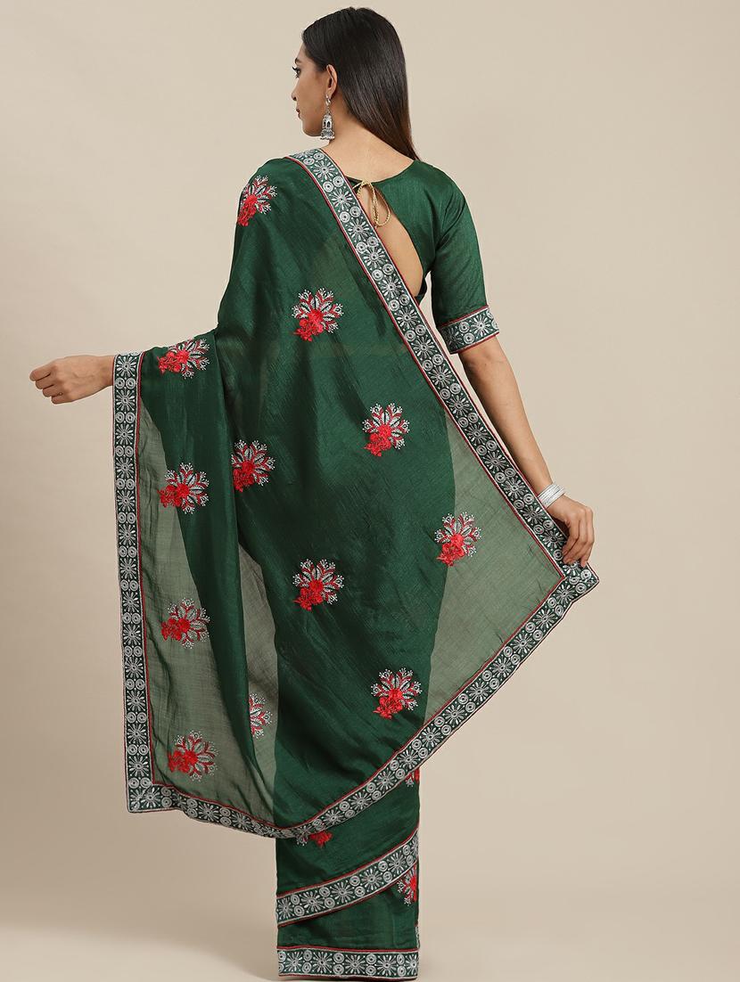 women's embroidered saree with blouse - 19473230 -  Standard Image - 1