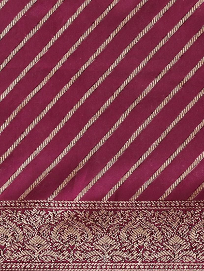 purple self design saree with blouse - 19473255 - Standard Image - 4