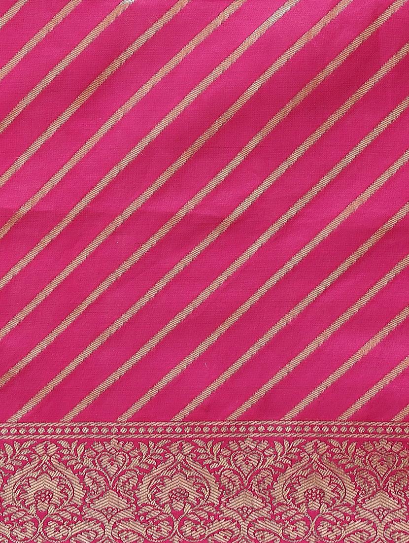 pink self design saree with blouse - 19473259 - Standard Image - 4