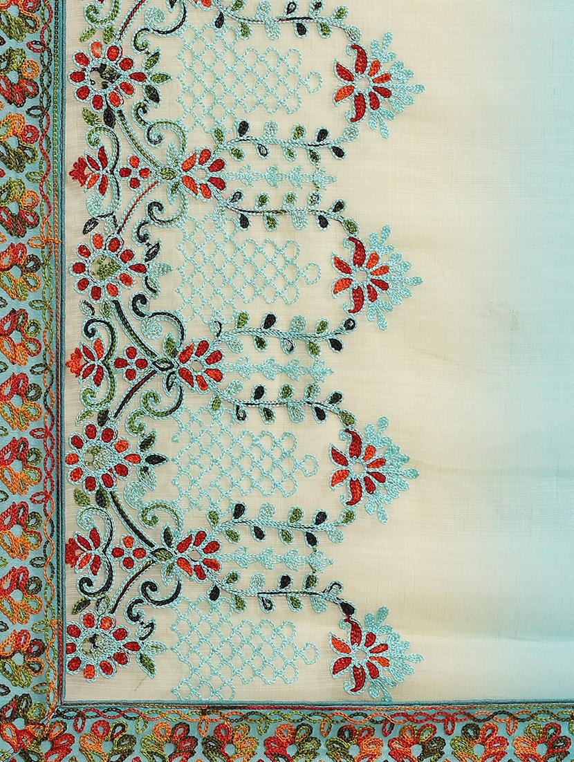 light blue self design saree with blouse - 19473278 - Standard Image - 4