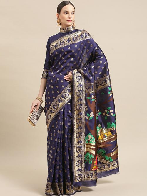 women's banarasi saree with blouse - 19473285 -  Standard Image - 0