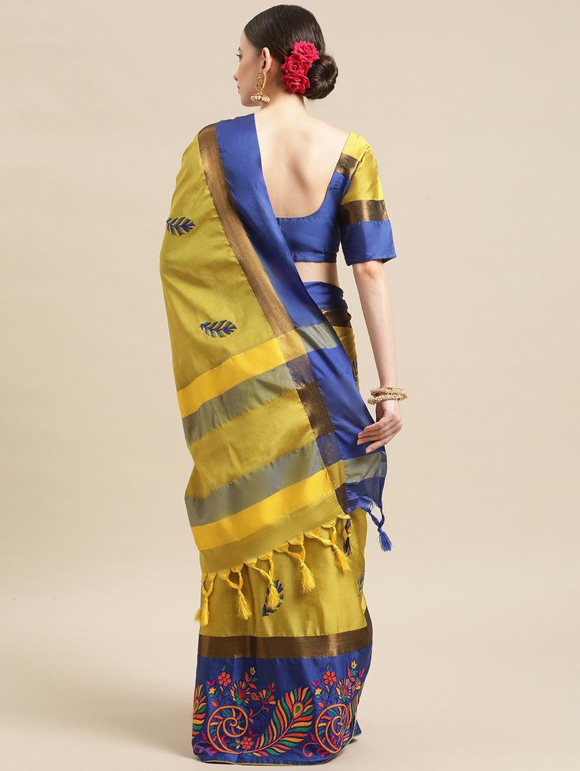 women's embroidered saree with blouse - 19473298 - Standard Image - 1