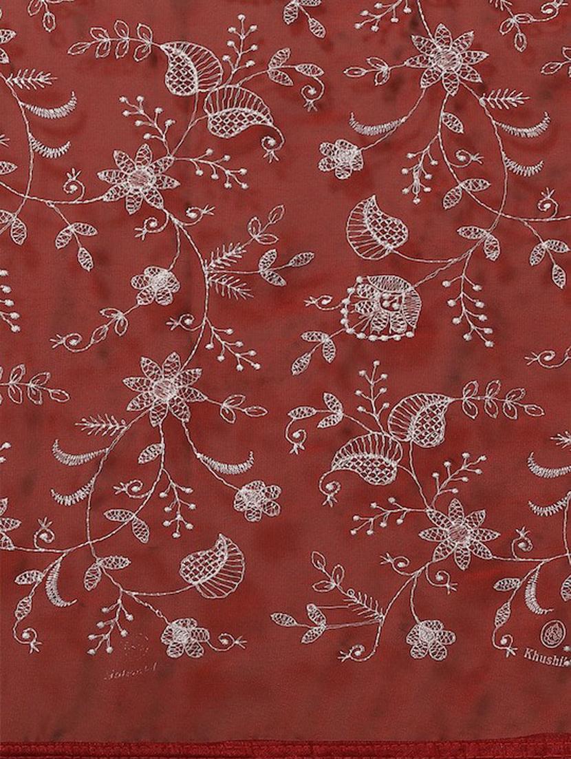 red self design saree with blouse - 19473313 - Standard Image - 4