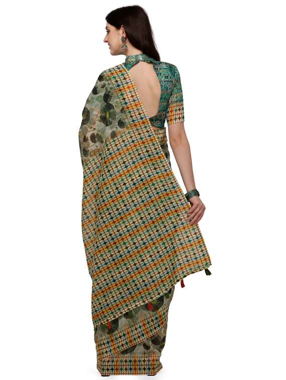 women's printed multi colored saree with blouse - 19473316 -  Standard Image - 1