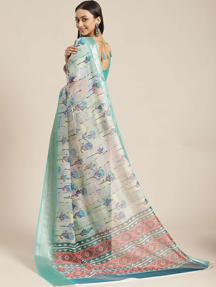 printed saree with blouse - 19473328 -  Standard Image - 1