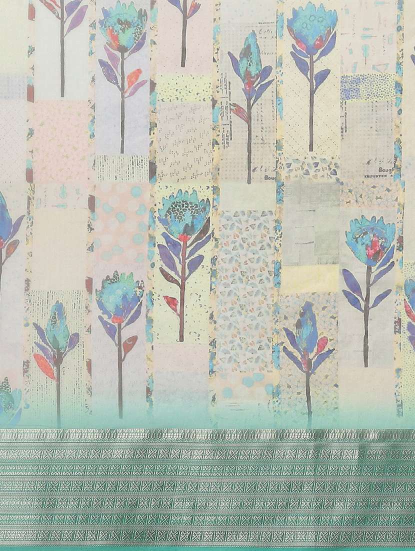 printed saree with blouse - 19473328 -  Standard Image - 4