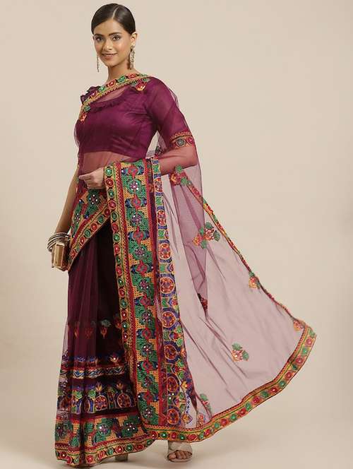 women's embroidered saree with blouse - 19473366 -  Standard Image - 0