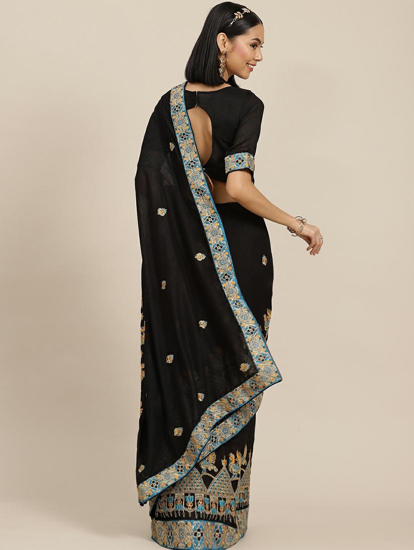 women's embroidered saree with blouse - 19473386 -  Standard Image - 1