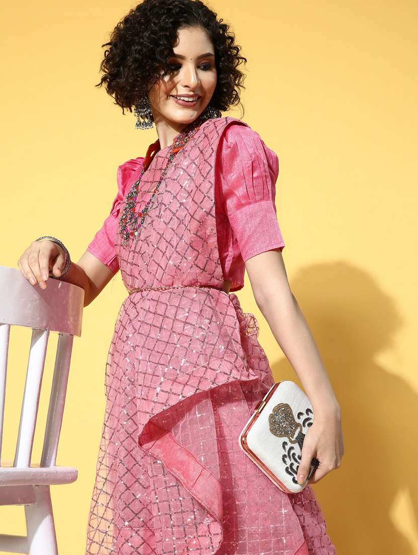 women's embellished saree with blouse - 19473429 -  Standard Image - 4